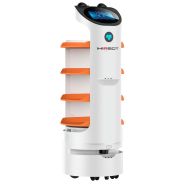 Robot serveur intelligent Hiobot 4 plateaux Écran 16,5 pouces Charge maximale 60 kg Robot serveur intelligent Hiobot 4 plateaux Écran 16,5 pouces Charge maximale 60 kg