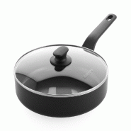 Sauteuse avec couvercle Essence 24 cm -  Noir Rond Aluminium Greenpan 43.2x24.6 cm - 4894871053700