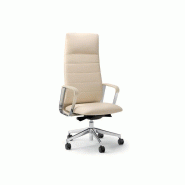 Fauteuil de direction Colonel en cuir - Pied en aluminium brillant - Mécanisme synchrone - Accoudoirs chromés Fauteuil de direction Colonel en cuir - Pied en aluminium brillant - Mécanisme synchrone - Accoudoirs chromés