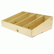 Tablette bois inclinée 3 séparation 40x30cm - Tablette bois inclinée 3 séparation 40x30cm -