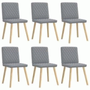 VidaXL Chaises à Manger Lot De 6 Gris Clair Tissu - gris 8721158569363 VidaXL Chaises à Manger Lot De 6 Gris Clair Tissu - gris 8721158569363