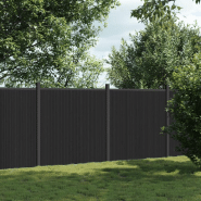 Vidaxl panneau de clôture gris 353x186 cm wpc 3282790