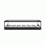 Vitrine chauffante 6 GN 1/3 avec LED Chaleur humide Série CALENTADOR LOGIC 1P Bain Marie Sayl