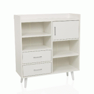Buffet / commode MYRDAL 80x30x90 cm 2 tiroirs 1 porte blanc hjh LIVING - blanc multi-matériau 928006