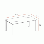 Bureau de direction X7 en verre - Officity - 200, Blanc_1