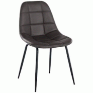 CLP Chaise de salle à manger Tom avec Pieds en métal noir Marron/Similicuir - marron polyester 321160