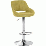 CLP Tabouret de bar Milet en Tissu et Pied métal Vert/Chrome - vert textile 321293 CLP Tabouret de bar Milet en Tissu et Pied métal Vert/Chrome - vert textile 321293