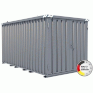 Container chantier - conteneur de stockage 4m - bungalow galvanisÉ dÉmontable - made in germany  marque at outils -  sc-4