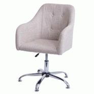 Décoshop26 - Chaise de salle à manger avec accoudoir siège rotatif réglable en hauteur métal textile crème 04_0006345 - 3000261719816 Décoshop26 - Chaise de salle à manger avec accoudoir siège rotatif réglable en hauteur métal textile crème 04_0006345 - 3000261719816