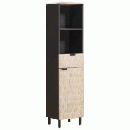 Helloshop26 - Armoire de salle de bain rectangulaire moderne avec porte et étagère 38 x 33 x 160 cm en bois de manguier noir 02_0057772 - 3000240217
