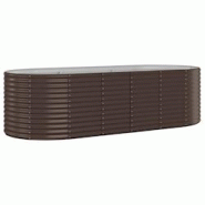 Helloshop26 - Jardinière bac lit surélevé plantes fleurs terrasse jardin de jardin acier enduit de poudre marron 02_0039544 - 3000218556402 Helloshop26 - Jardinière bac lit surélevé plantes fleurs terrasse jardin de jardin acier enduit de poudre marron 02_0039544 - 3000218556402