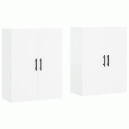 Helloshop26 - Lot de 2 armoires murales pratiques 69,5 x 34 x 90 cm rangement élégant en bois d'ingénierie blanc 02_0055372 - blanc Bois massif 300