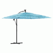 Helloshop26 - Parasol de jardin en polyester 269 x 269 x 235 cm protection contre le soleil avec mécanisme à manivelle en acier bleu 02_0056379 - bl