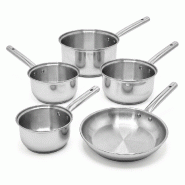 Lot de 4 casseroles 16/18/20/22 cm et poêle 28 cm en inox Fackelmann Rhona - gris inox 3176239913156