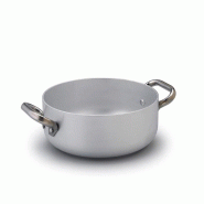 Pentole Agnelli casserole basse ø 20 professionnelle, en aluminium pur adapté à l'induction, 2 poignées inox - aluminium 8007441676476