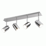 Plafonnier 4 Spots GU10 IP44 chrome - Trio - Angelo - argenté métal 4017807508383