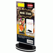 Porte visuel rotatif droit en PS transparent 10x20cm - par 30