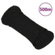 Vidaxl corde de travail noir 5 mm 500 m polyester 152811