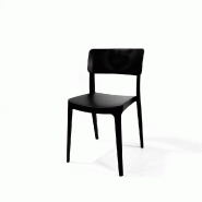 Wing - Chaise empilable en polypropylène noir