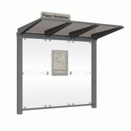 Abri Venise - Profondeur 1500 mm - Hauteur sous toiture min 2250 mm / max 2390 mm - Toiture polycarbonate bronze 8 mm_0