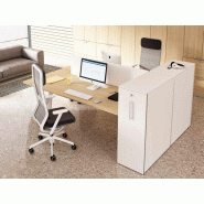 Bureau bench 2 personnes Gradia Plus sur armoires extractibles Bureau bench 2 personnes Gradia Plus sur armoires extractibles