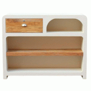 Comptoir Santorina 1 tiroir 2 tablettes en bois recyclé 120x40x94 cm