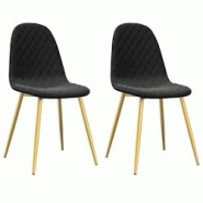 Décoshop26 - Set de 2 chaises de salle à manger design moderne couture en losange en tissu velours noir DEC025568 - noir 3000255319664 Décoshop26 - Set de 2 chaises de salle à manger design moderne couture en losange en tissu velours noir DEC025568 - noir 3000255319664