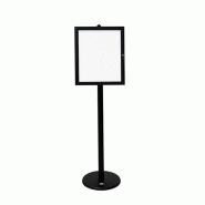 Edimeta Vitrine d'Affichage sur Pied NOIR Fond Métal 4 Feuilles A4 H190cm - noir aluminium 214652nr