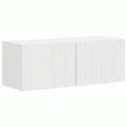 Helloshop26 - Lot de 2 meubles TV muraux modernes 60 x 31 x 29 cm avec étagères et portes pratiques en bois d'ingénierie blanc 02_0054870 - blanc B