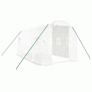 Helloshop26 - Serre tente abri plante fleur légumes avec cadre en acier 8 m² 4 x 2 x 2 m blanc 02_0044630 - blanc acier 3000220239874