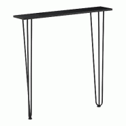 Helloshop26 - Table console 82 x 80 x 18 cm entrée salon salle à manger noir 03_0010875 - 3000225457044