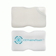 INPHYSIO Oreiller double hauteur DUO ICE – effet rafraîchissant, taie ICE – 60x35x10/12 cm - blanc 3760371011025