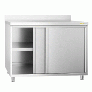 Meuble bas inox 1000x700 mm adossé PREMIUM - GOLDINOX - gris inox 3701770809660