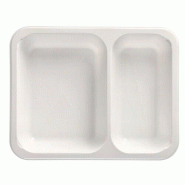 Starpak 500 Barquettes pour micro-ondes, PP 2 compartiments 1205 ml blanc Barquettes pour menu - blanc plastique polypropylène 88440