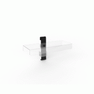 Support lunettes plexi transparent accroche noire L 20 x p 11.2 x h 11.1 cm
