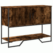 Table console chêne fumé 100x35x74,5 cm bois d'ingénierie Modèle Atlas Infinite Essence - 848536