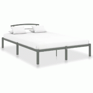 VidaXL Cadre de lit sans matelas gris métal 160x200 cm Modèle Vervioris - 284666