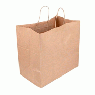 250 sacs kraft brun poignées torsadées 36x21x33 cm - 3000000200049