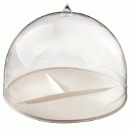 Assiette ronde 3 compartiments pourcloche PS blanc Ø26,4cm - par 60