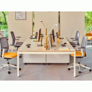 Bureau Bench 4 personnes Yogi - pratique et pas cher - Dimensions L120/140/160 x P70/80 cm - Plateau mélamine 28mm - Piètement métal - Garantie 3 ans Bureau Bench 4 personnes Yogi - pratique et pas cher - Dimensions L120/140/160 x P70/80 cm - Plateau mélamine 28mm - Piètement métal - Garantie 3 ans