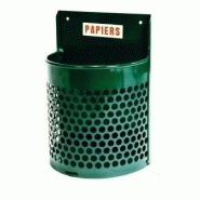 Corbeille en métal - 30 litres - fixation murale ou sur pied - fond ouvrant à clé optionnelle - vert RAL 6005 Corbeille en métal - 30 litres - fixation murale ou sur pied - fond ouvrant à clé optionnelle - vert RAL 6005