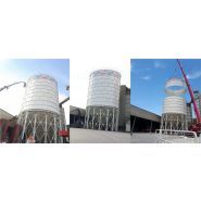 Silo à ciment boulonné - Capacité 3000 tonnes - CS-3000 - Constmach avec plateforme de maintenance et équipements complets_1