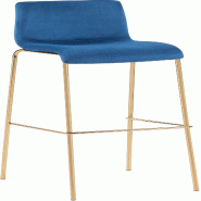 Décoshop26 - Tabouret de bar x1 en velours bleu cadre métallique doré à quatre pieds style chic et moderne 10_0006516 - bleu métal 3000265617804