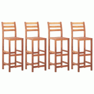 Décoshop26 - Tabourets de bar x4 chaises haute design rustique en bois d'acacia marron DEC029412 - marron 3000257359644