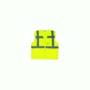 Gilet de sécurité - YARD - 100% PES + zippé multipoches + 4 bandes (sous cavalier) - Jaune HV - COVERGUARD | 7YGMY_0