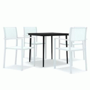 Helloshop26 - Ensemble de salle à manger de jardin meuble extérieur 5 pièces blanc 02_0013740 - 3000749147766 Helloshop26 - Ensemble de salle à manger de jardin meuble extérieur 5 pièces blanc 02_0013740 - 3000749147766
