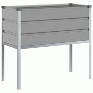 Helloshop26 - Jardinière surélevée moderne pour jardin 100 x 45 x 90 cm design industriel élégance en acier galvanisé gris clair 02_0059215 - gr