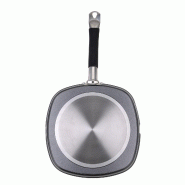Masterpro - Poêle Grill en Aluminium Forgé 28x28x4,5 cm - gris aluminium Q2393
