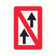 Panneau A2 - Interdiction de tout dépassement - fluvial