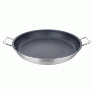 Poêle à paëlla en aluminium PRO 8 Litres, (Ø)450 x (H)68 mm, avec revêtement teflon antiadhésif, compatible tous feux
